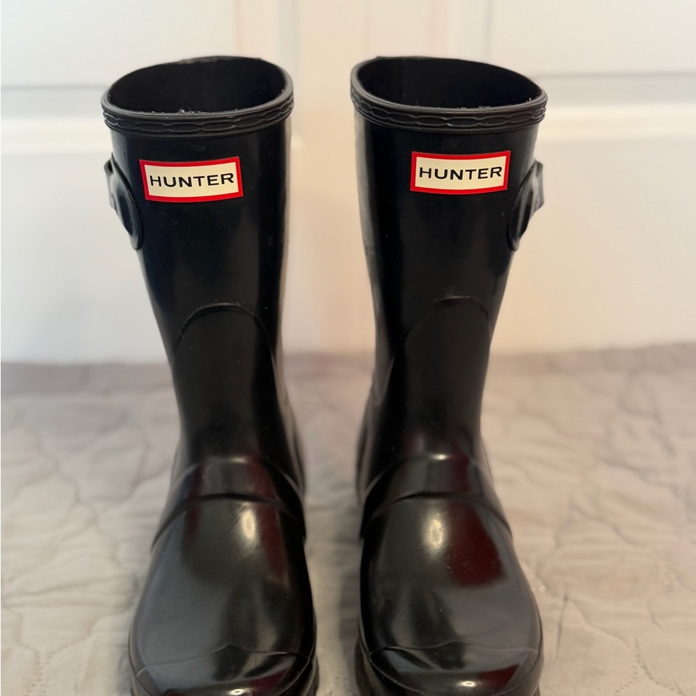 Hunter Gloss Black Short Rain Boots